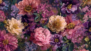 绚丽多彩花卉图案背景