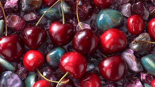 樱桃与多彩宝石的梦幻组合