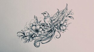 花鸟纹身图案设计