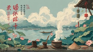 端午湖畔 传统氛围浓