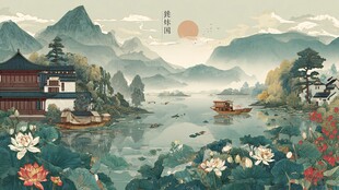 中式山水间的诗意美景
