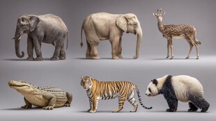 多样野生动物模型展示