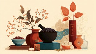 传统中药器具与药材展示