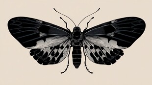 黑白蝴蝶插画