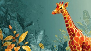 丛林中的长颈鹿