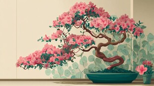 粉色繁花盆景 优雅景致