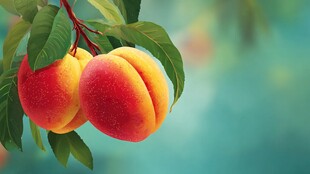 枝头鲜桃 色泽诱人