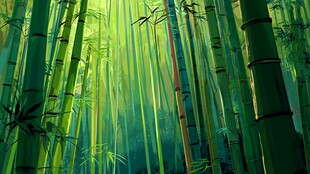 梦幻翠绿竹林美景