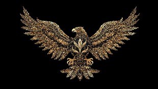 金色展翅雄鹰图案设计