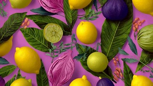 缤纷水果与绿叶的梦幻组合