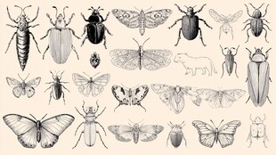 复古昆虫插画集合