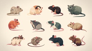 多彩萌鼠插画集合