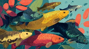 多彩群鱼畅游繁茂水生世界