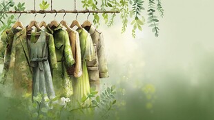 清新绿植间的多彩服饰