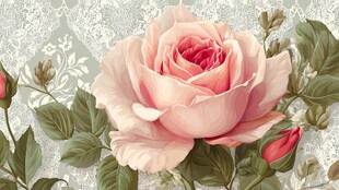 粉色玫瑰花卉纹理图案