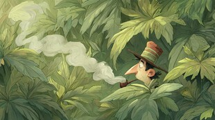 丛林中抽烟的长鼻探险者