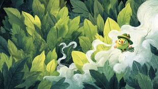 青蛙在绿意盎然丛林中休憩