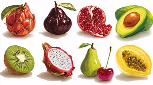 多样缤纷水果插画展示