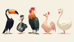 可爱家禽与巨嘴鸟大集合