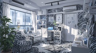 斑马纹风格的时尚办公空间