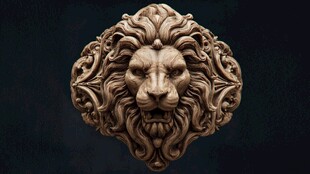 复古雕刻狮子头艺术造型