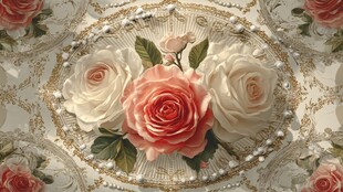 复古玫瑰装饰图案