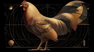 科技风公鸡艺术形象展示