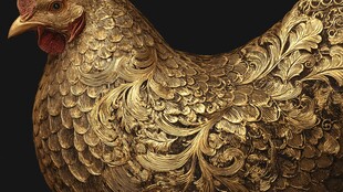 金雕雄鸡工艺品