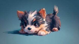 趴着的可爱三色吉娃娃