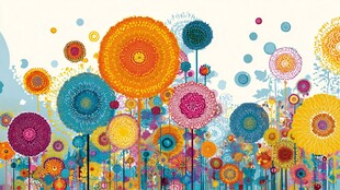 缤纷多彩的梦幻花朵世界