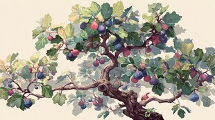 硕果累累的无花果树