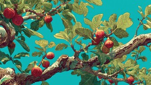 枝头红果绿叶相映成趣