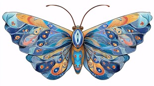 梦幻绚丽蝴蝶插画