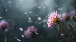 梦幻蒲公英绽放与飞絮瞬间