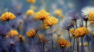 梦幻多彩花卉绽放美景