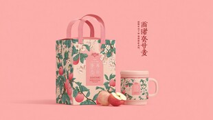 粉色系水果图案礼品套装