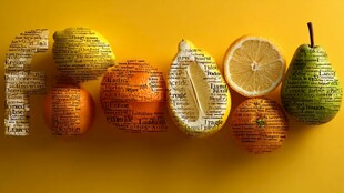 水果拼贴 文字与鲜果的碰撞