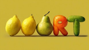 水果拼成的 SPORT 字样