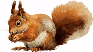 可爱松鼠进食瞬间