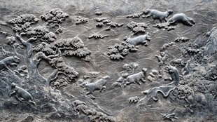 浮雕山水动物图景
