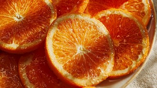 鲜切血橙切片诱人色泽