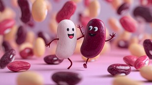 可爱豆子欢快共舞