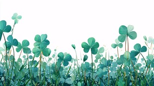 清新三叶草背景插画