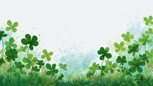 清新三叶草草地背景图