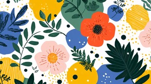 缤纷花卉植物图案背景