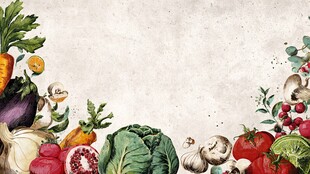 田园风多彩蔬菜插画背景