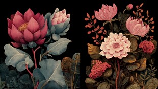 梦幻花卉插画 绽放之美