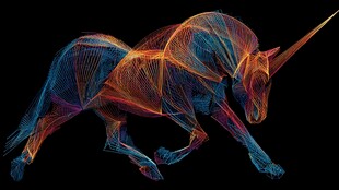 梦幻独角兽动态线条艺术