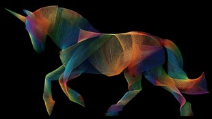 梦幻彩色独角兽动态图