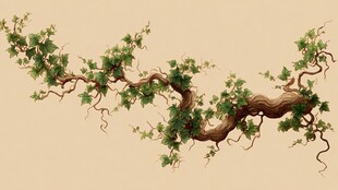 蜿蜒藤枝 绿叶繁茂